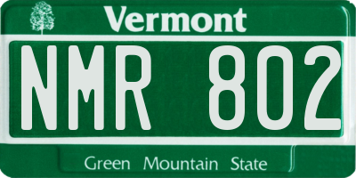 VT license plate NMR802