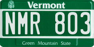 VT license plate NMR803