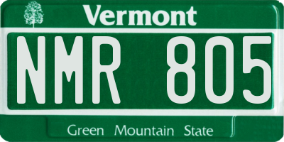 VT license plate NMR805