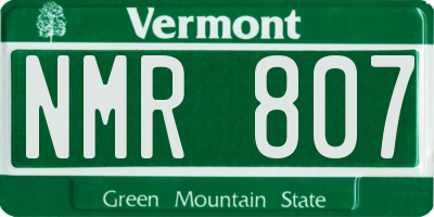 VT license plate NMR807