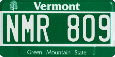 VT license plate NMR809