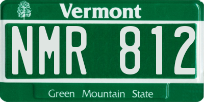 VT license plate NMR812