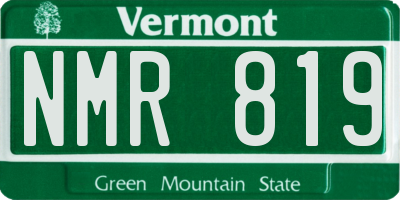 VT license plate NMR819
