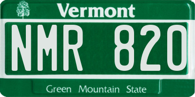 VT license plate NMR820