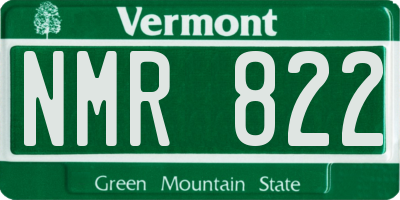 VT license plate NMR822