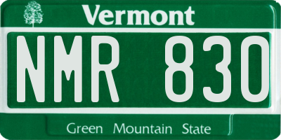 VT license plate NMR830