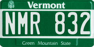 VT license plate NMR832
