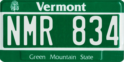 VT license plate NMR834