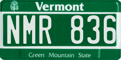 VT license plate NMR836
