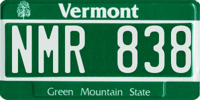 VT license plate NMR838