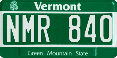 VT license plate NMR840
