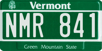 VT license plate NMR841