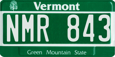 VT license plate NMR843