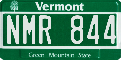 VT license plate NMR844