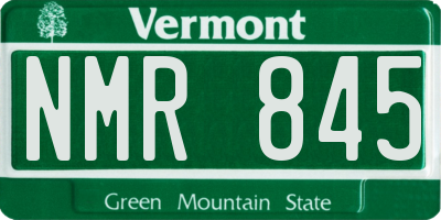 VT license plate NMR845