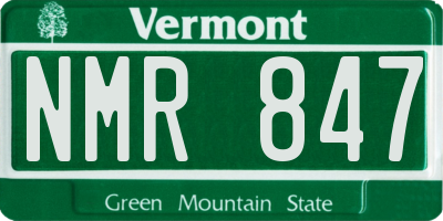 VT license plate NMR847
