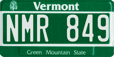 VT license plate NMR849