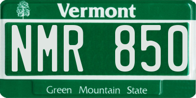 VT license plate NMR850