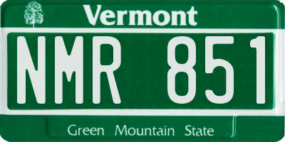 VT license plate NMR851