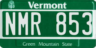 VT license plate NMR853