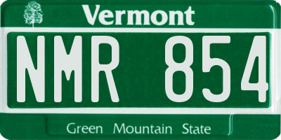 VT license plate NMR854
