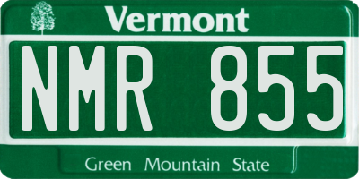 VT license plate NMR855