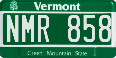 VT license plate NMR858