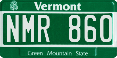 VT license plate NMR860