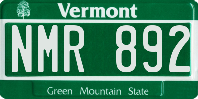 VT license plate NMR892