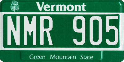 VT license plate NMR905