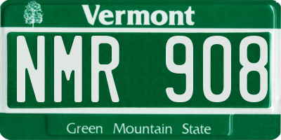 VT license plate NMR908