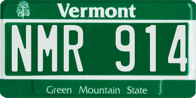 VT license plate NMR914