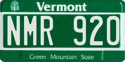 VT license plate NMR920