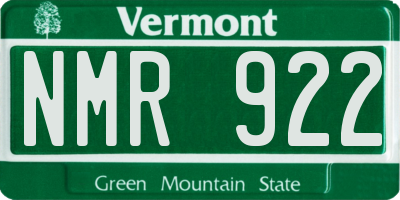 VT license plate NMR922