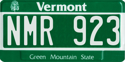VT license plate NMR923