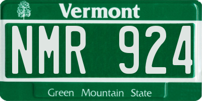 VT license plate NMR924