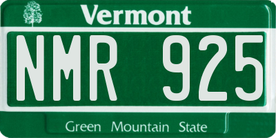 VT license plate NMR925