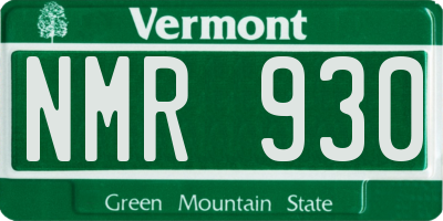 VT license plate NMR930
