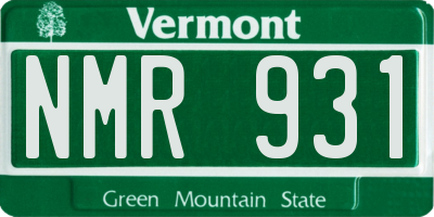 VT license plate NMR931