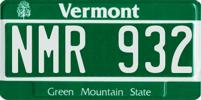 VT license plate NMR932