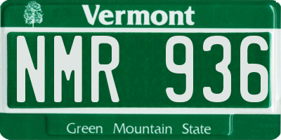 VT license plate NMR936