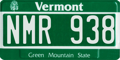 VT license plate NMR938
