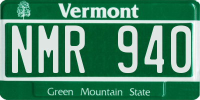 VT license plate NMR940