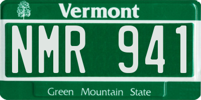 VT license plate NMR941