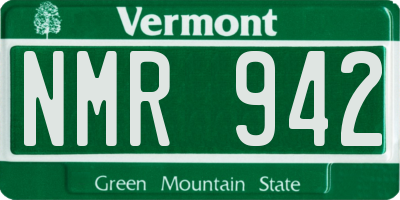 VT license plate NMR942