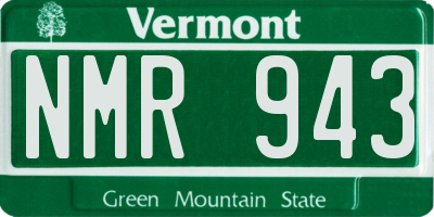 VT license plate NMR943
