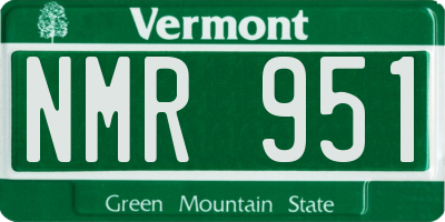 VT license plate NMR951