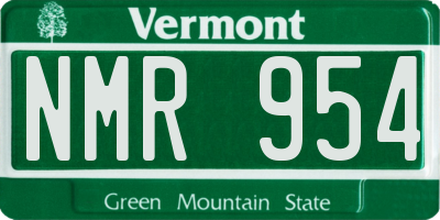 VT license plate NMR954