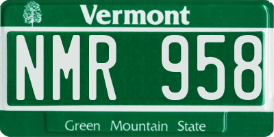 VT license plate NMR958