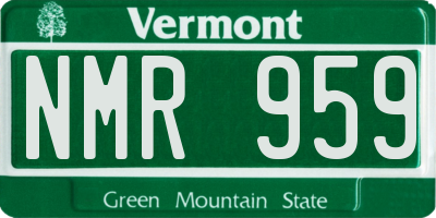 VT license plate NMR959